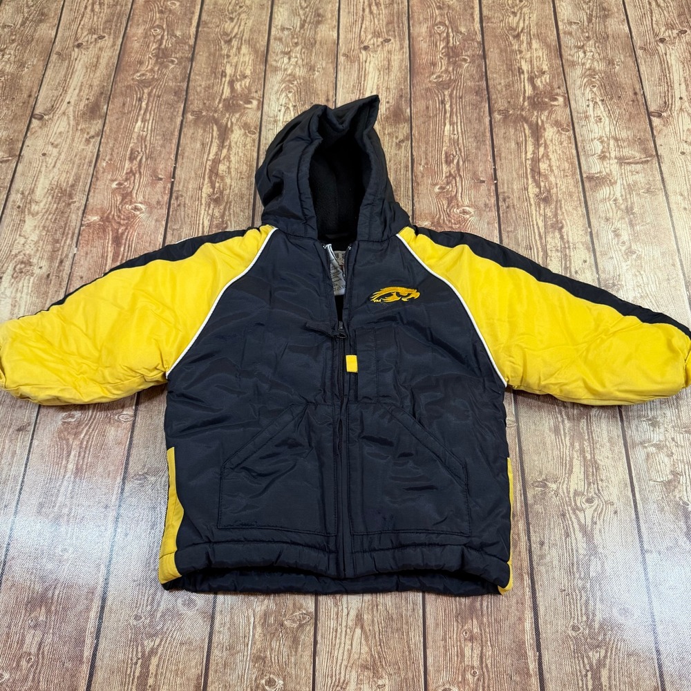 Genuine Stuff Iowa Hawkeyes Puffer Jacket Kids 24 Months Black Yellow Hooded